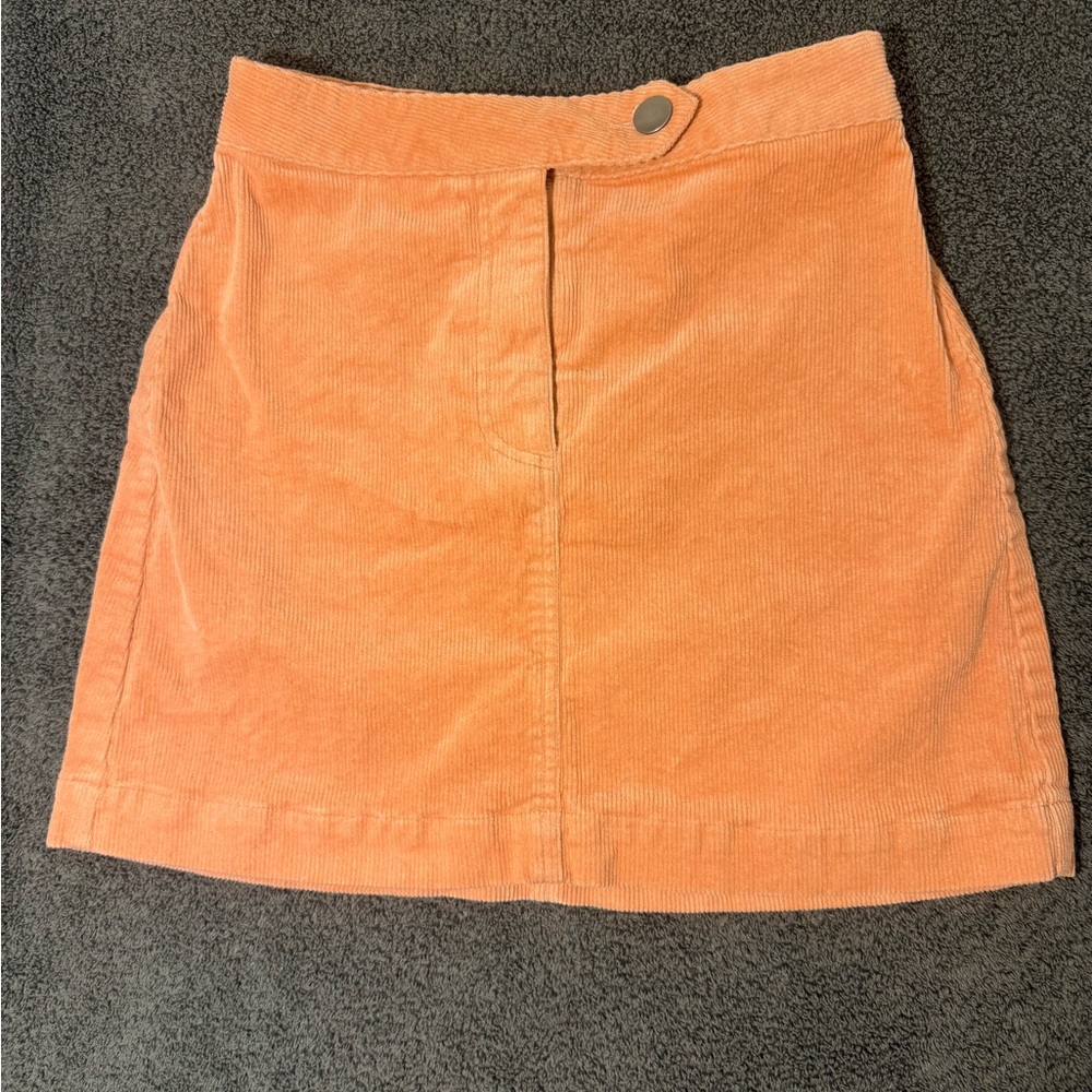 GB Women's Corduroy Mini Skirt in Pinkish Orange